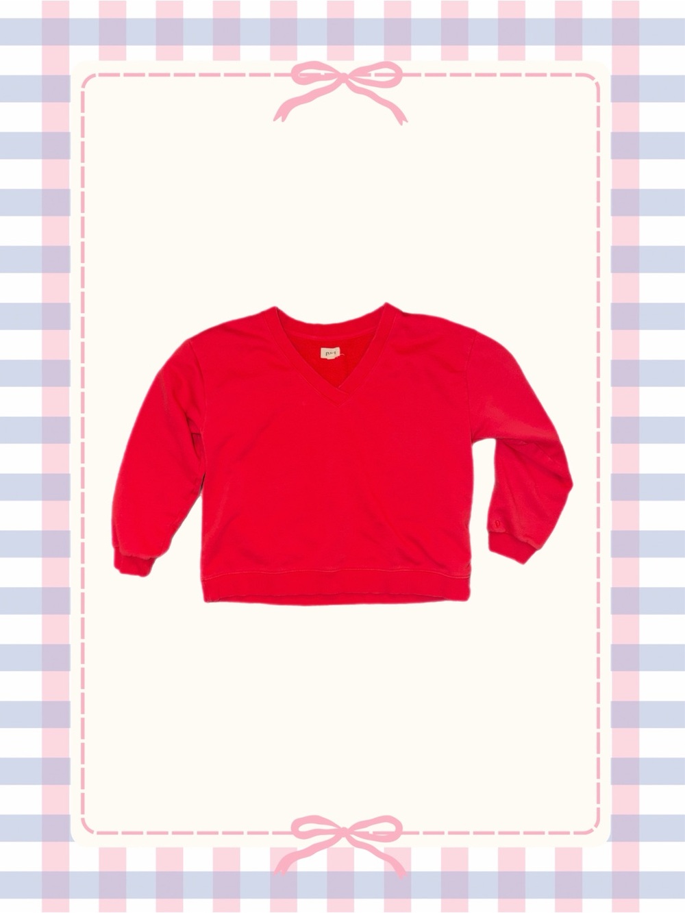 PACT Bright Red V-Neck Sweatshirt